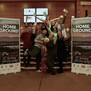 Participants and contributors to 'Home Ground', an anthology of new writing inspired by the Homeless World Cup