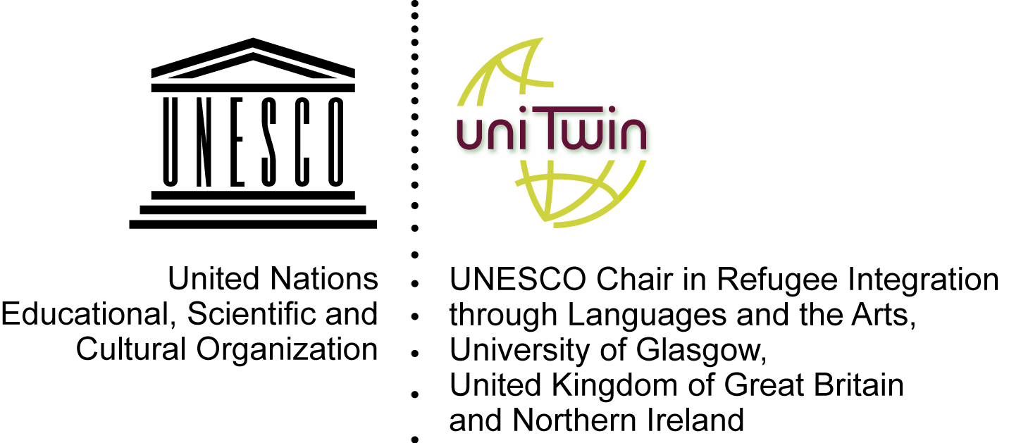 UNESCO Chair in Refugee Integration through Languages and the Arts Logo - English