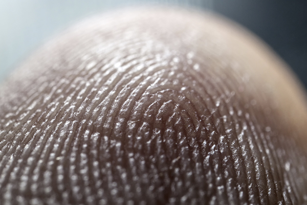 Abstract macro shot of a human finger