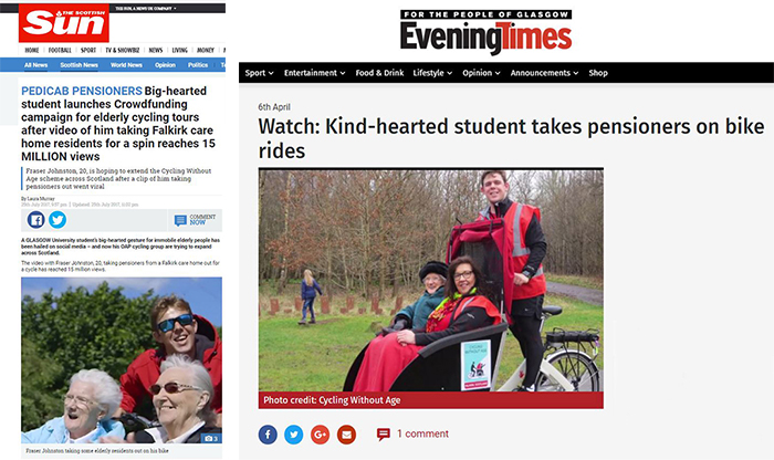 Student Fraser Johnstone in the news