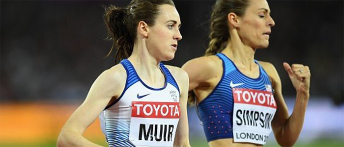 Image of Laura Muir racing at the London World Championships in 2017