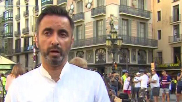 University Rector, Aamer Anwar speaking on BBC TV from Barcelona