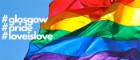 Image of the rainbow flag for Pride event in Glasgow
