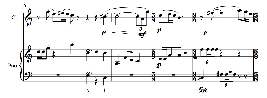 An excerpt of a composition by Emma Dolan