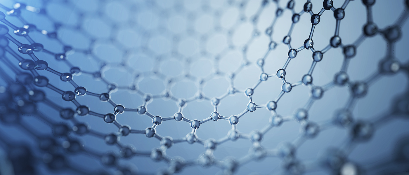 3D illustration of graphene molecules