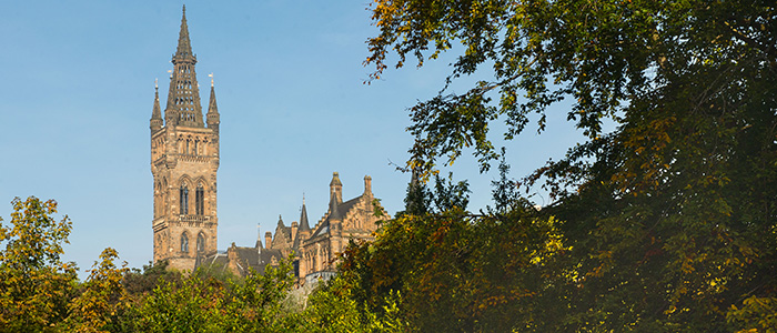Autumnal view of the University tower and main building 