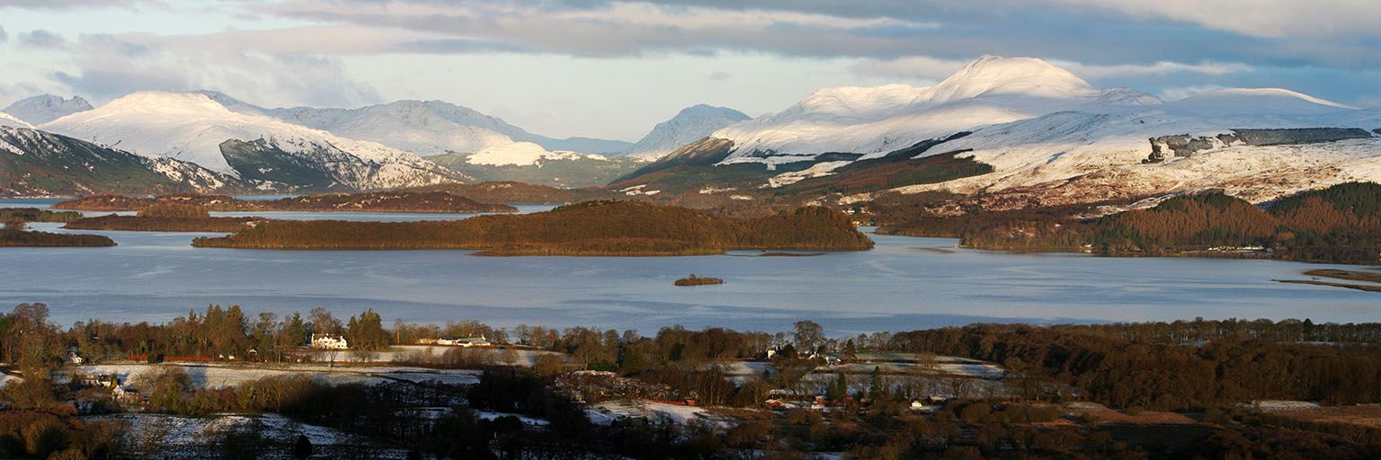 Panoramic photo of Loch Lomond