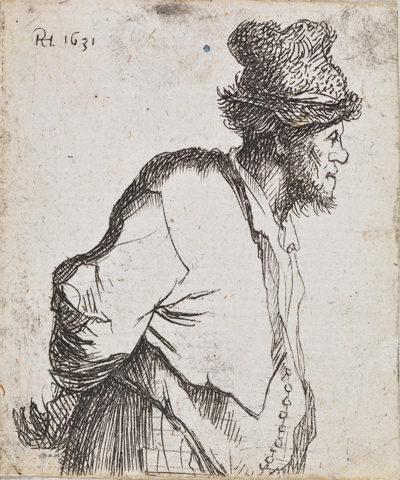Rembrandt Harmensz van Rijn, Peasant with hands behind his back, 1631