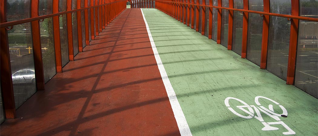 Covered cycle path at SEC