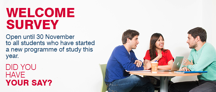 Image of students sitting at table with the message Did you Have your Say