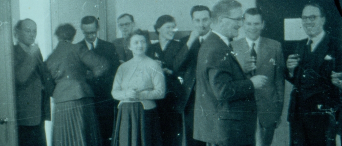 Group photo of Professor Tom Anderson in foreground with Ruchill colleagues Dr Dermot Kennedy Slides