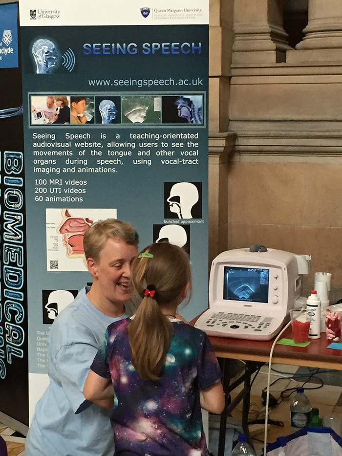 Ultrasound machine used to look at visitors tongues