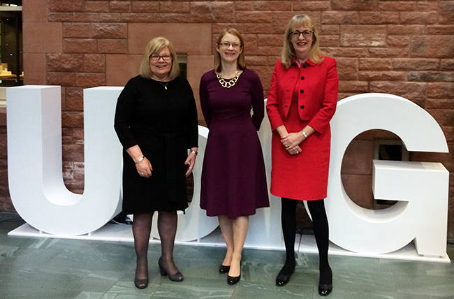 Vice Principal and Head of the College of Social Sciences, Professor Anne Anderson, and Head of the School of Interdisciplinary Studies, Professor Carol Hill were delighted to welcome Scottish Government Minister for Further Education, Higher Education and Science, Shirley-Anne Sommerville, to the University’s Dumfries campus 