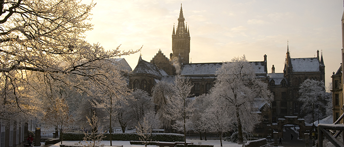 Image of the University grounds in frosty weather