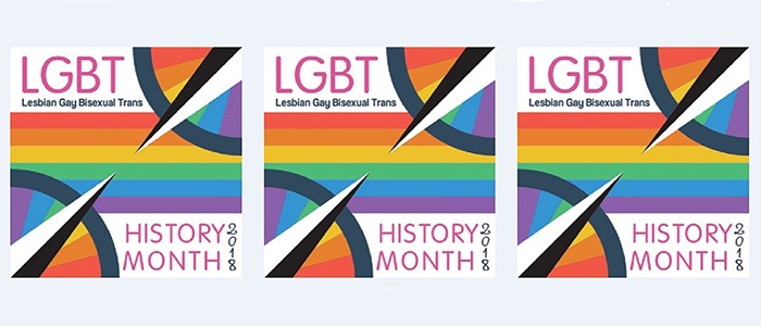 Image of the logo for LGBT History Month 2018