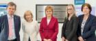 Pictured (L-R) Professor Anton Mucatelli - Principal and Vice Chancellor, Professor Dame Anna Dominiczak - Head of the College of Medical, Veterinary & Life Sciences, First Minister Nicola Sturgeon MSP, Dr Carol Clugston - MVLS Chief Operating Officer and Jane Grant, Chief Executive, NHS Greater Glasgow and Clyde. 