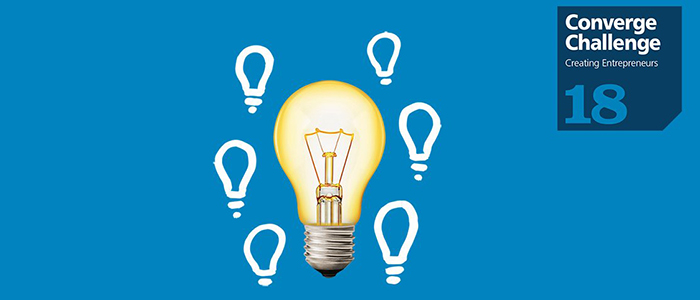 Image of the light-bulb branding for the Converge Challenge 2018