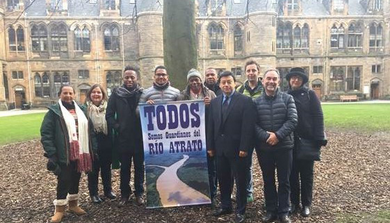 Some of the River Guardians from Columbian River Stories project visiting the University of Glasgow