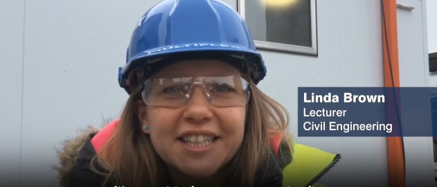 A group of third year civil engineering students visited the Learning and Teaching Hub piling works