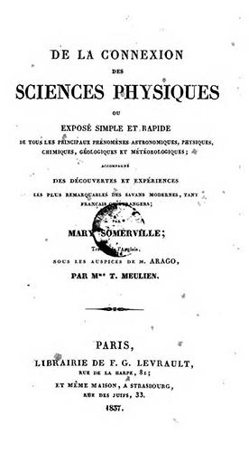 French translation of Somerville’s ‘On the Connection of the Physical Sciences’, first published in 1834. Image courtesy of the Österreichische Nationalbibliothek