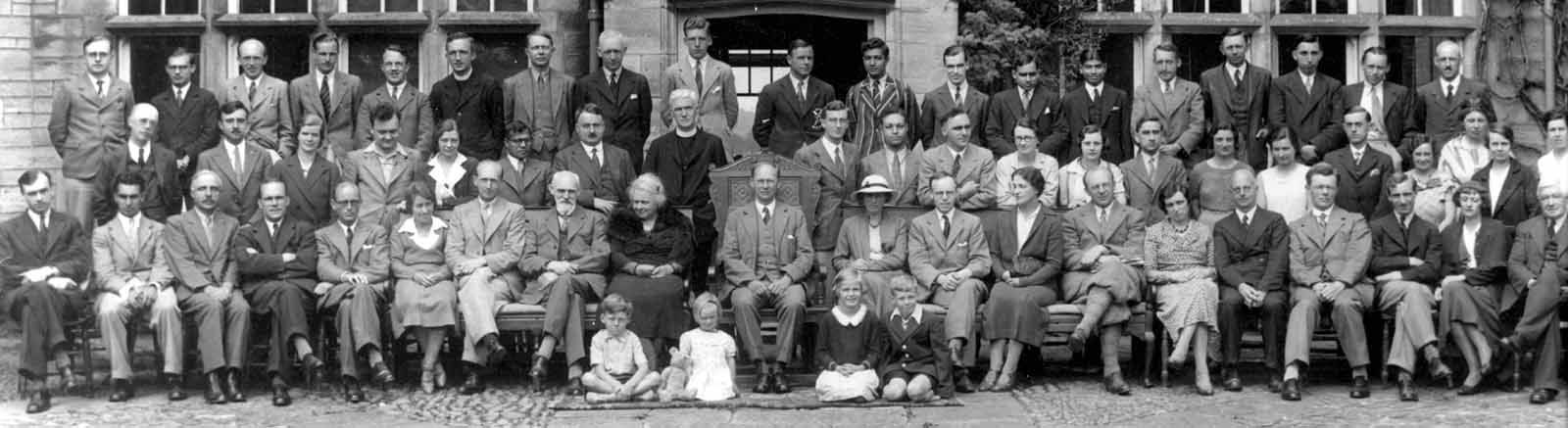 Georgeson (far right, second row) at the Edinburgh Mathematical Colloquium in St Andrews in 1934. Image courtesy of the University of St Andrews MacTutor History of Mathematics 