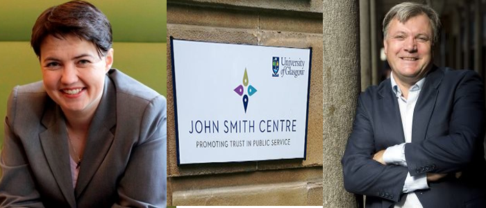 Ed Balls and Ruth Davidson are to join the John Smith Centre for Public Service at the University of Glasgow.