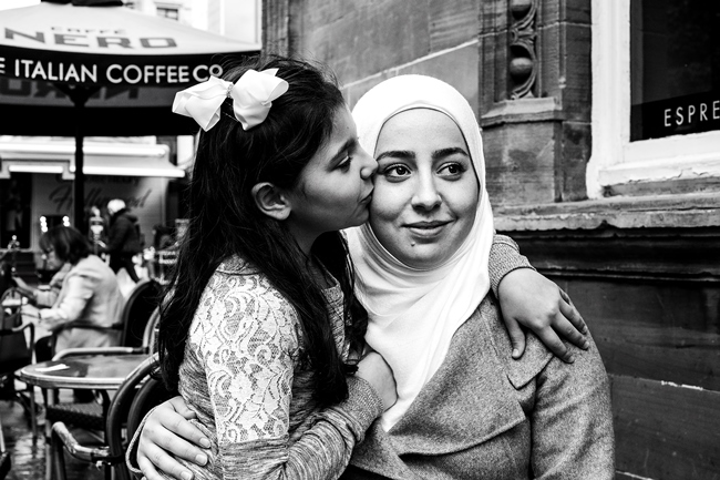 Rana and daughter, project trained fieldworker, capturing moments of her life in Scotland (credit photographer Magdalena Grochal)