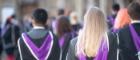 Students in the quadrangle during graduation