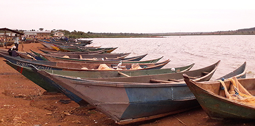 Fishing boats on Lake Victoria Uganda