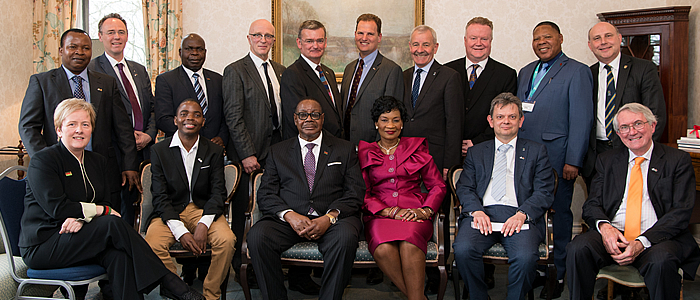 Attendees at the meeting with HE Peter Mutharika and the First Lady in the Principal’s Lodgings