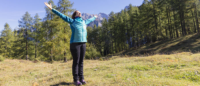 Image of female enjoying fresh air outdoors