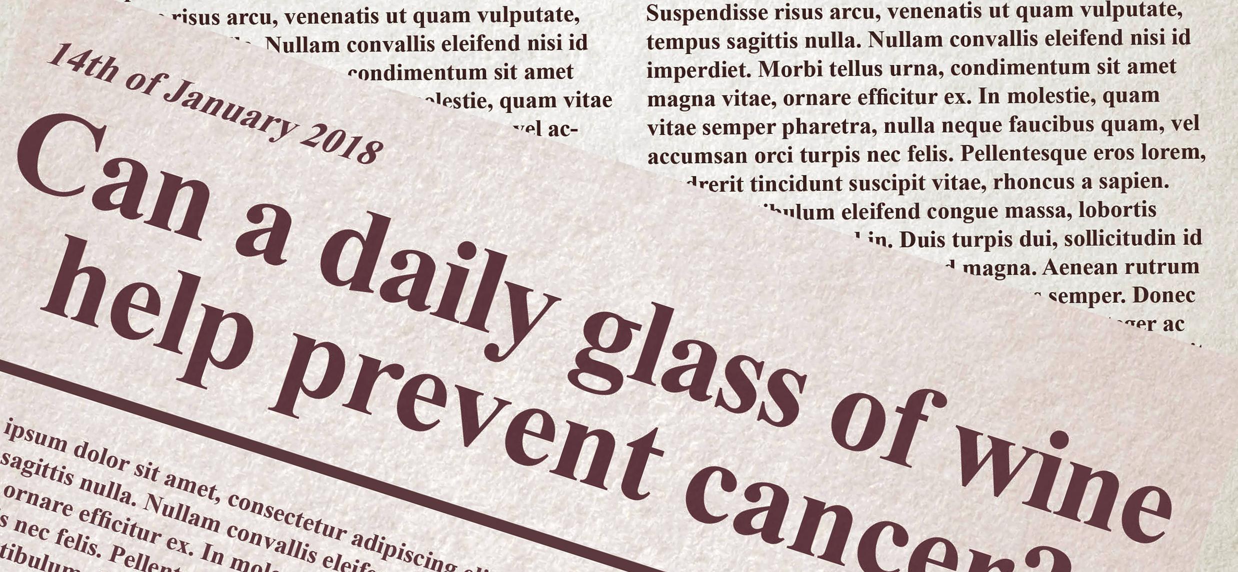 Newspaper headlines about health