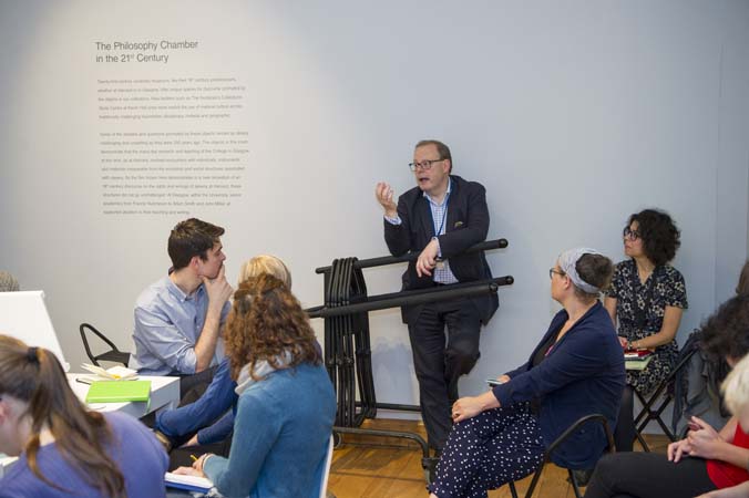 Delegates at the UNIVERSEUM conference, Object Journeys study day, Hunterian Art Gallery, 12 June 2018.