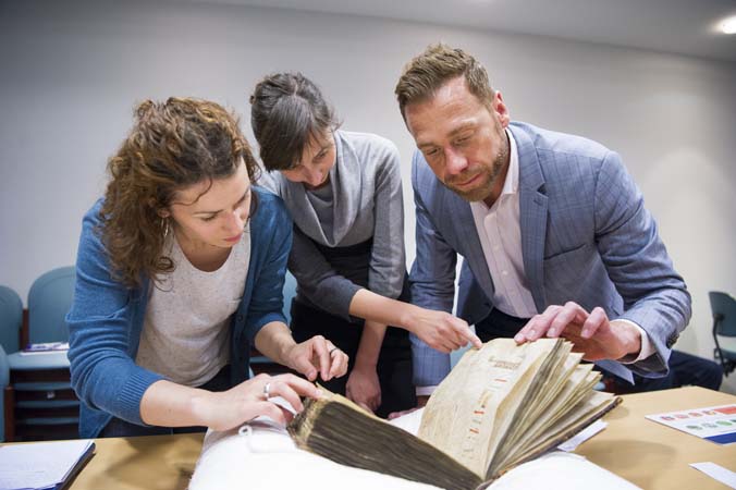 Delegates at the UNIVERSEUM conference, Object Journeys study day, Archives and Special Collections, 12 June 2018.
