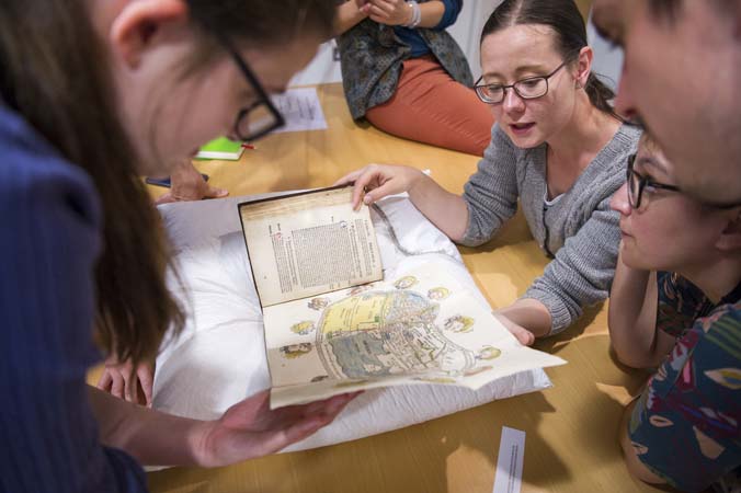 Delegates at the UNIVERSEUM conference, Object Journeys study day, Archives and Special Collections, 12 June 2018.
