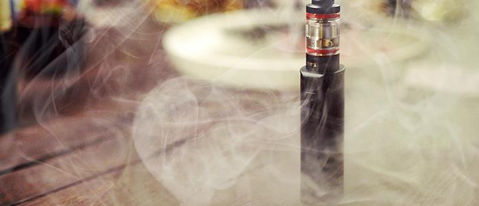 Close-Up of an Electronic Cigarette/E-Cigarette in smoke. 700 pixels
