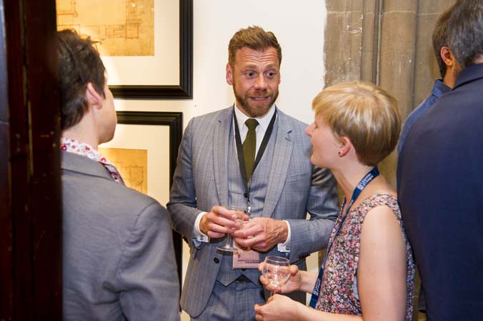 Delegates at the UNIVERSEUM conference, reception in Hunterian Museum, 13 June 2018.