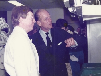 Ian Hutton and Prince Philip at opening of Queen Elizabeth Building GRI