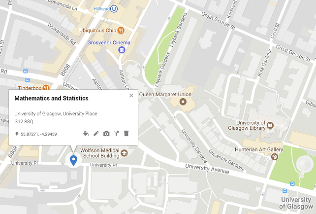 Mathematics and Statistics Googlemaps