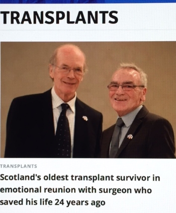 Professor Wheatley with transplant patient Robert Colville