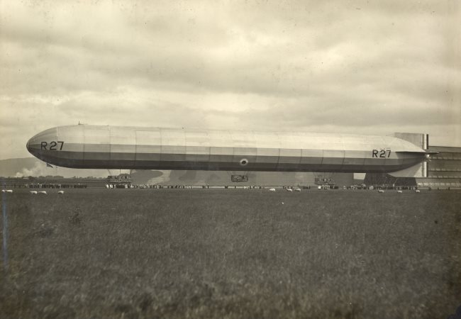 R27 airship in Wings to War RAF Centenary exhibition