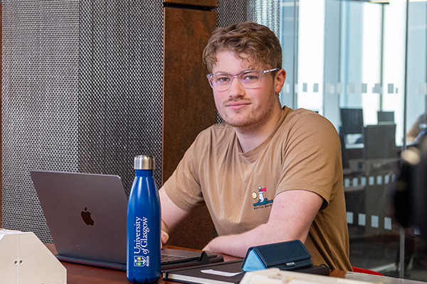 A student studying