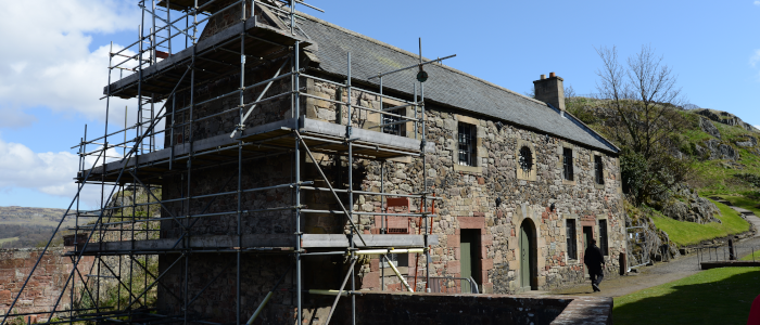 House with scaffolding