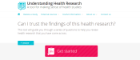 screenshot of the Understanding Health Research homepage, 768x600px 