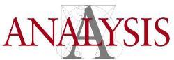 Analysis Trust logo: grey capital A with typography lines under red writing in capitals ANALYSIS