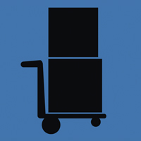 Graphic of a library trolley