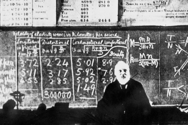 Lord Kelvin teaching in his Natural Philosophy classroom in 1899