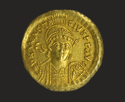 Anastasius I, solidus, 491 – 518, gold, Constantinople, GLAHM:36003, Hunter