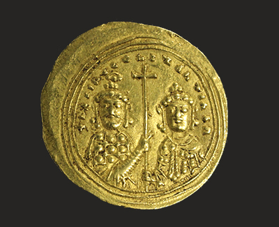 Basil II, histamenon nomisma, 1005 – 1025, gold, Constantinople, GLAHM:46486, McFarlan