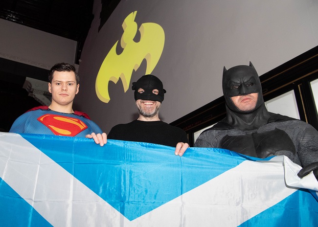 Superman, Frank Quitely and Batman at Night at the Museum: Comics Scotland 650